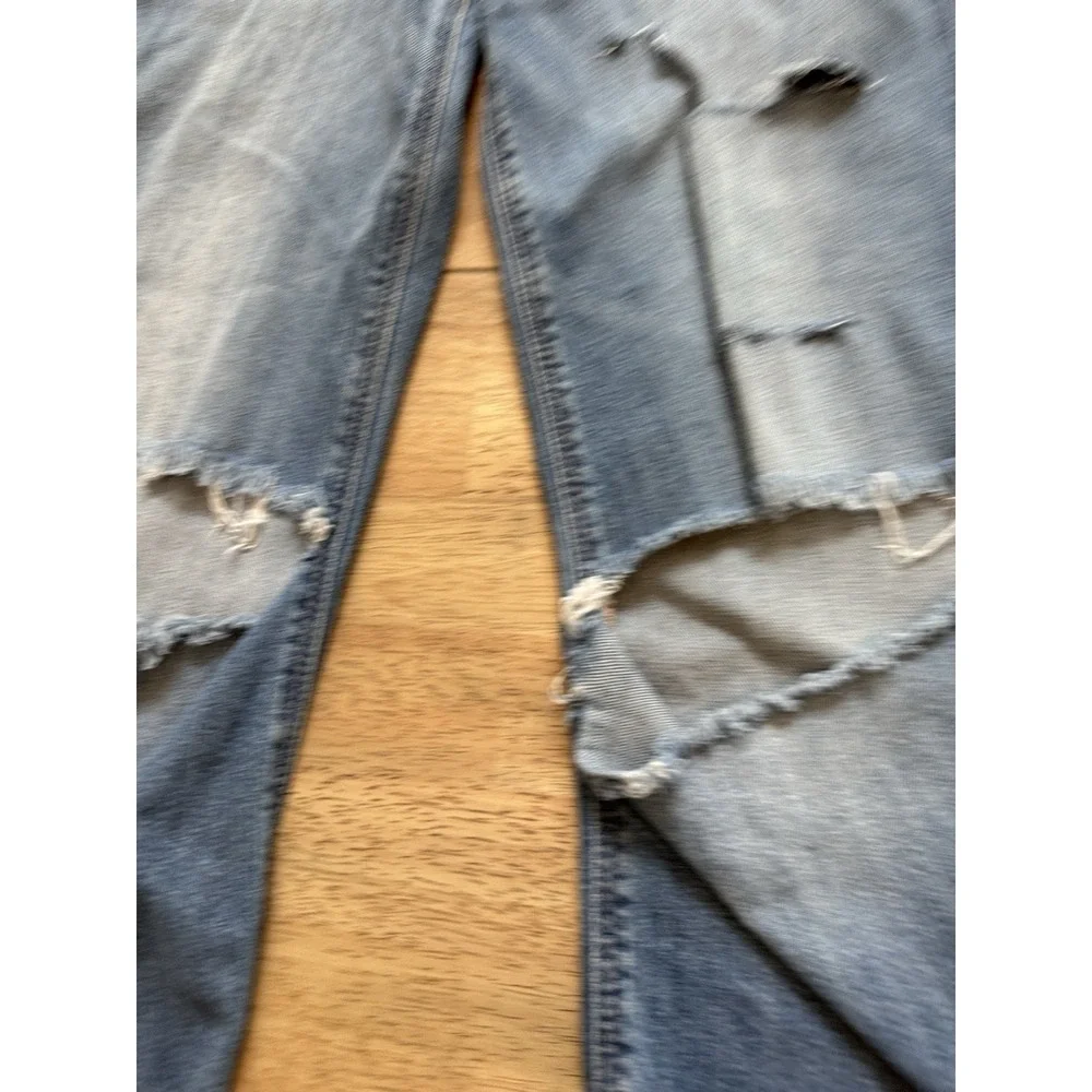 American Eagle AE Baggy Jeans Wide Leg Women Loose Holes Skater Festival 0 XS